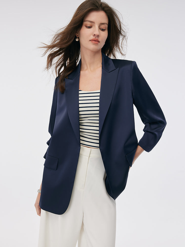 Mayfair™️ | 3/4 Ruched Sleeves Blazer