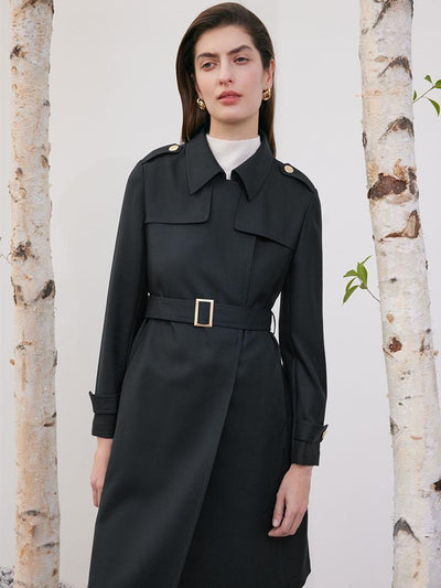 Mayfair™️| Woolen Trench Coat With Belt
