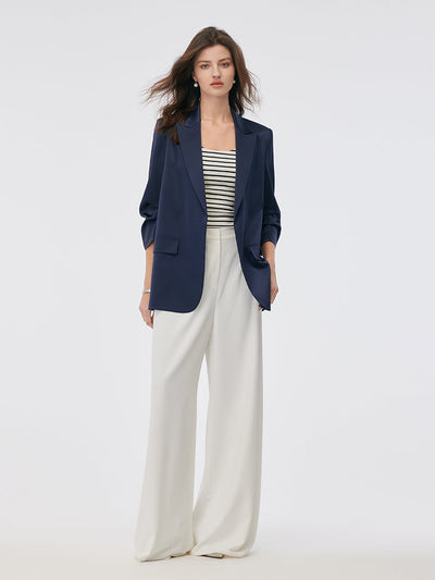 Mayfair™️ | 3/4 Ruched Sleeves Blazer