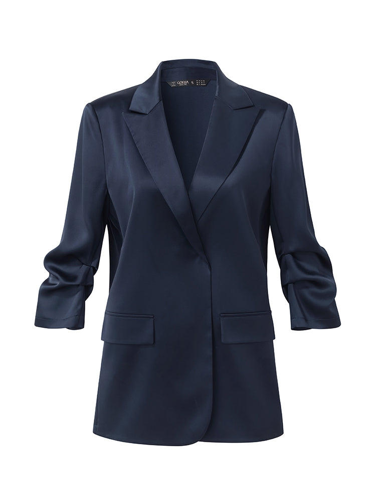 Mayfair™️ | 3/4 Ruched Sleeves Blazer
