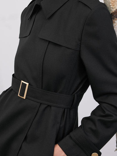 Mayfair™️| Woolen Trench Coat With Belt